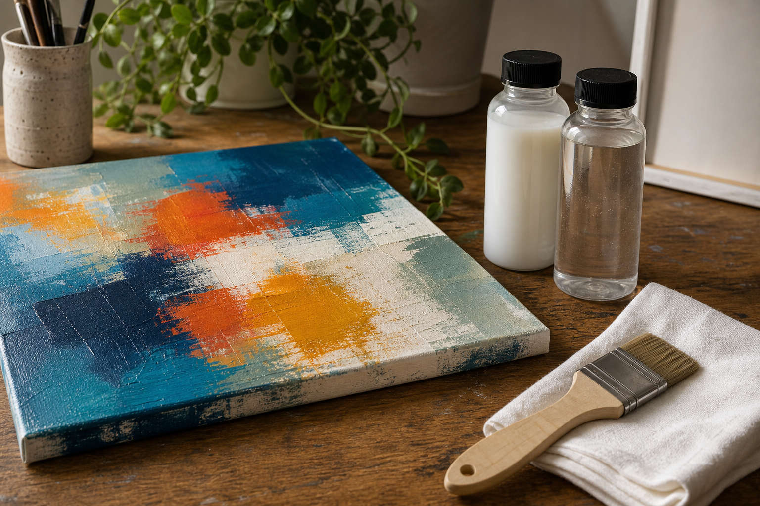 acrylverf schilderij beschermen met vernis