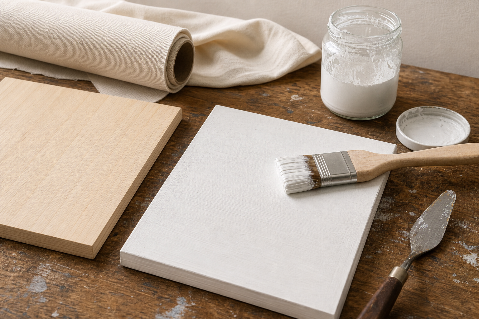 gesso voor olieverf op houten paneel